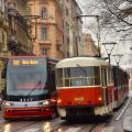 Trams in Prague.  Tram in Prague