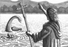 The monster is Loch Ness.  Start in science.  The Scots wanted to protect Nessie from the English