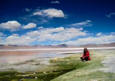 The largest Uyuni salt marsh in Bolivia